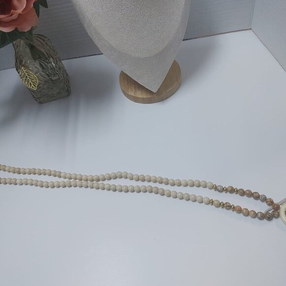 2/$30 Horn Crescent Moon Pendant Natural Jasper Gemstone Beads Necklace 36" Boho - Picture 6 of 7